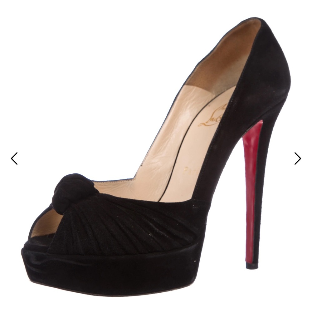 Christian Louboutin Elegant Black Peep Toe Heels